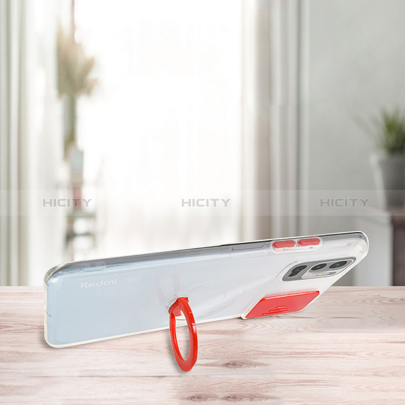 Custodia Silicone Trasparente Ultra Slim Cover Morbida con Supporto per Xiaomi Redmi Note 10 5G