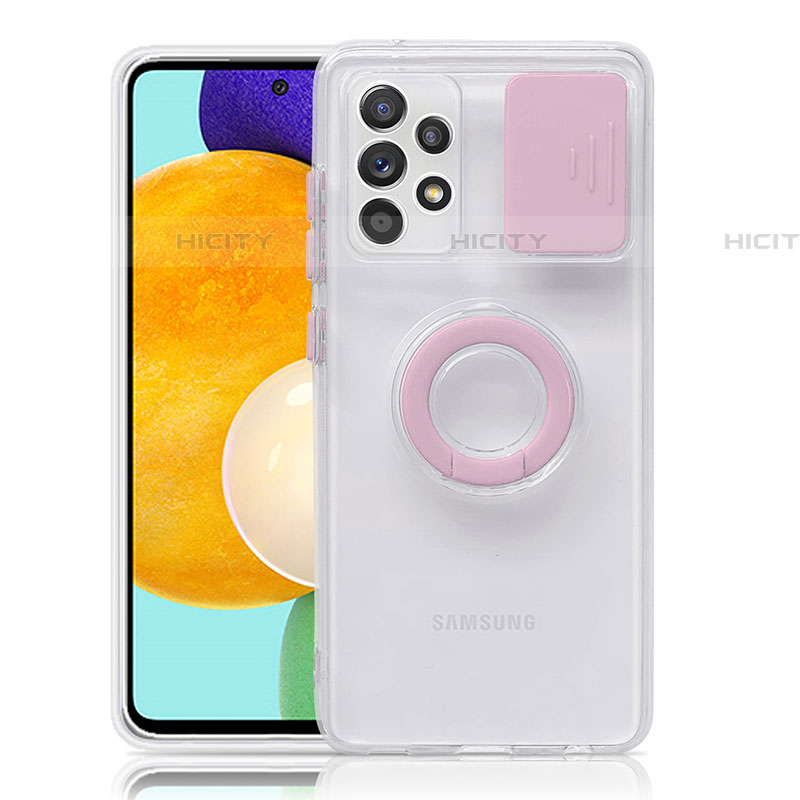 Custodia Silicone Trasparente Ultra Slim Cover Morbida con Supporto S01 per Samsung Galaxy A52 4G