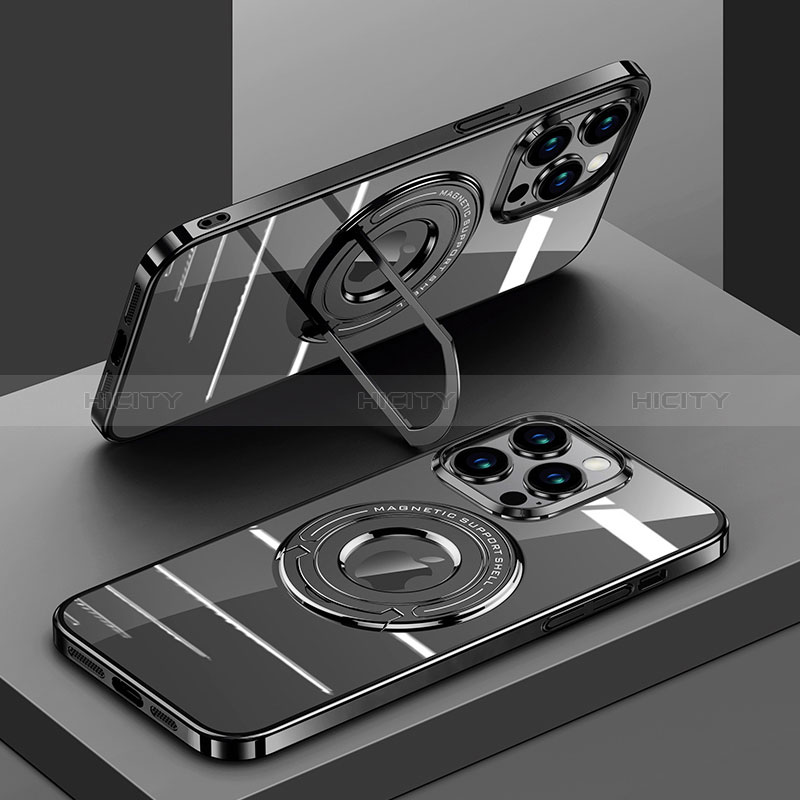 Custodia Silicone Trasparente Ultra Slim Morbida con Mag-Safe Magnetic AC1 per Apple iPhone 15 Pro Nero