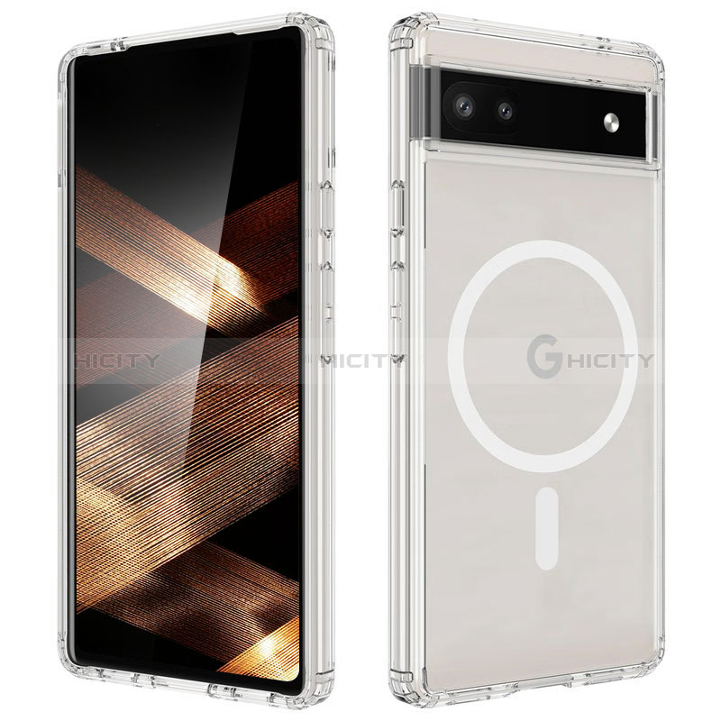 Custodia Silicone Trasparente Ultra Slim Morbida con Mag-Safe Magnetic per Google Pixel 6a 5G Chiaro