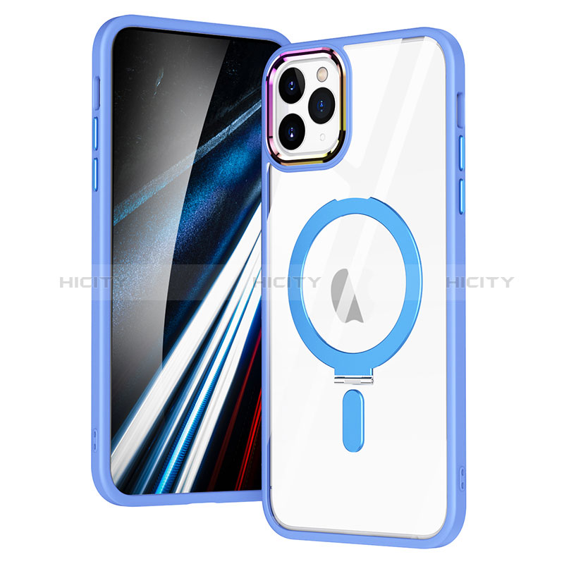 Custodia Silicone Trasparente Ultra Slim Morbida con Mag-Safe Magnetic SD1 per Apple iPhone 11 Pro Cielo Blu