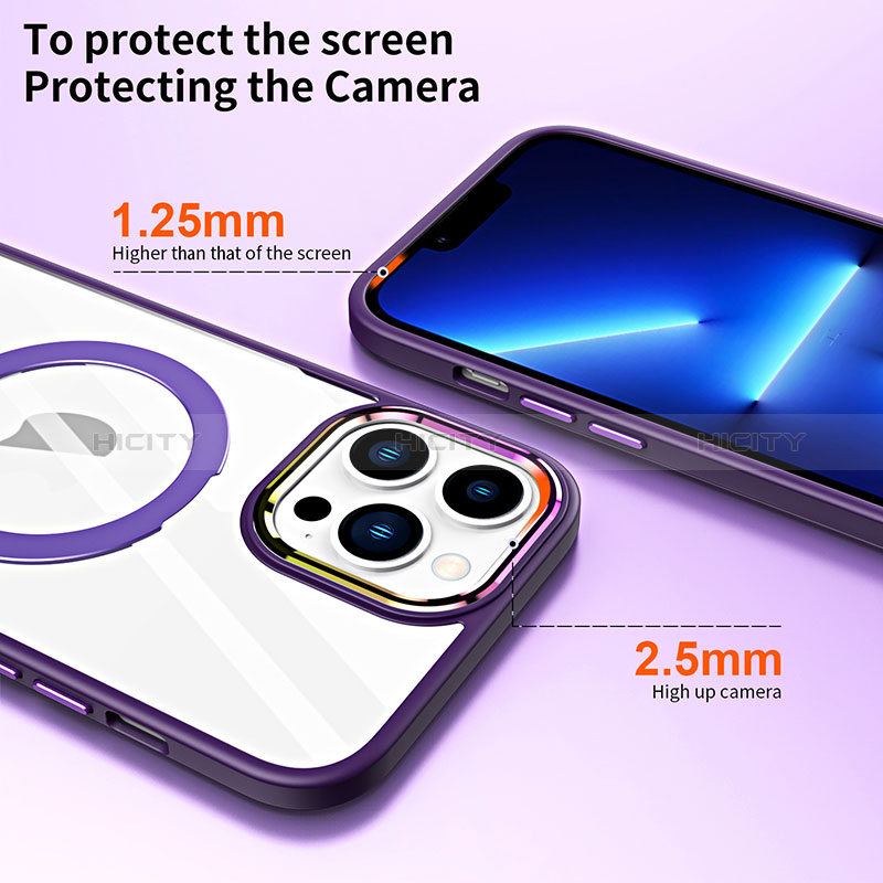 Custodia Silicone Trasparente Ultra Slim Morbida con Mag-Safe Magnetic SD1 per Apple iPhone 13 Pro