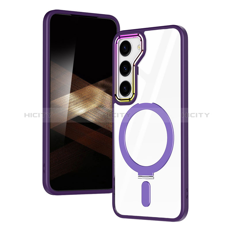 Custodia Silicone Trasparente Ultra Slim Morbida con Mag-Safe Magnetic SD1 per Samsung Galaxy S24 5G Viola