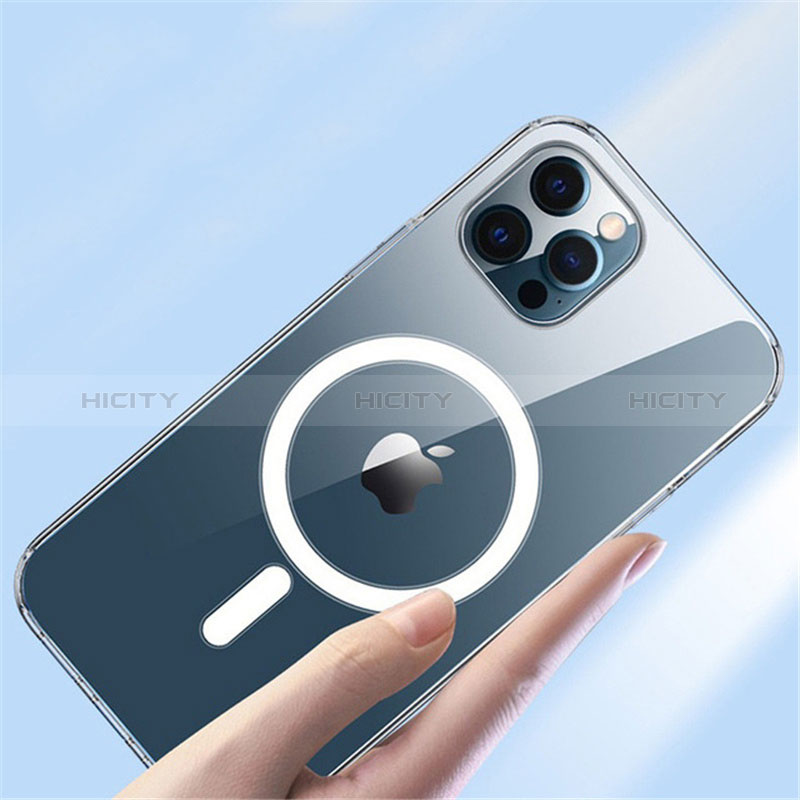 Custodia Silicone Trasparente Ultra Slim Morbida con Mag-Safe Magnetic XD3 per Apple iPhone 13 Pro Max Chiaro
