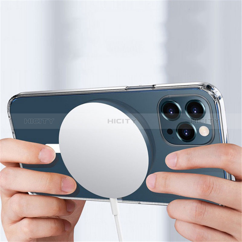 Custodia Silicone Trasparente Ultra Slim Morbida con Mag-Safe Magnetic XD3 per Apple iPhone 15 Pro Max Chiaro