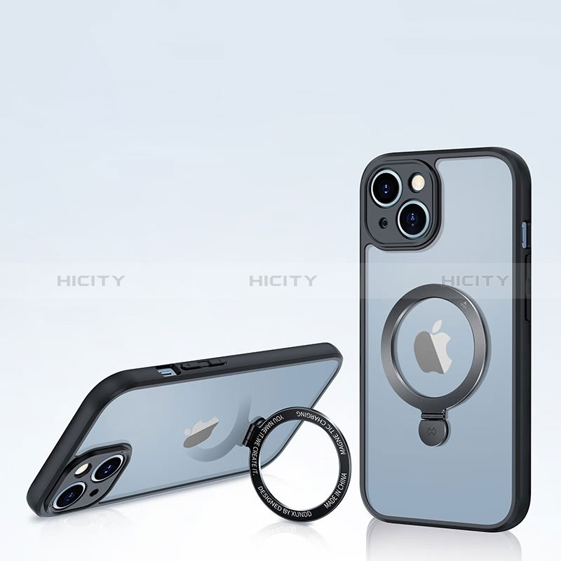 Custodia Silicone Trasparente Ultra Slim Morbida con Mag-Safe Magnetic XD4 per Apple iPhone 15 Nero