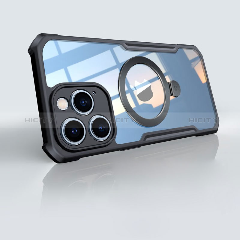 Custodia Silicone Trasparente Ultra Slim Morbida con Mag-Safe Magnetic XD7 per Apple iPhone 15 Pro Nero