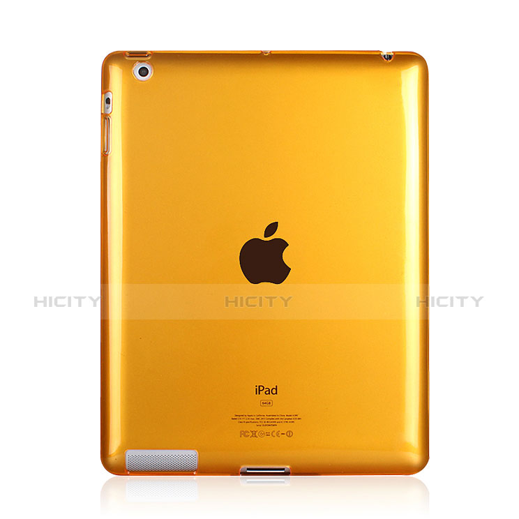 Custodia Silicone Trasparente Ultra Slim Morbida per Apple iPad 2 Giallo