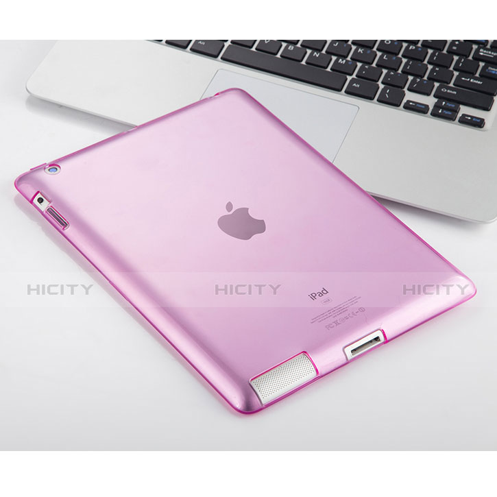 Custodia Silicone Trasparente Ultra Slim Morbida per Apple iPad 4 Rosa