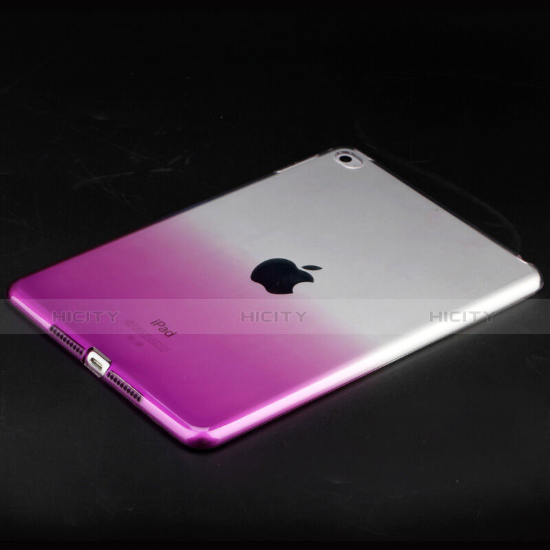 Custodia Silicone Trasparente Ultra Slim Morbida per Apple iPad Mini 4 Viola