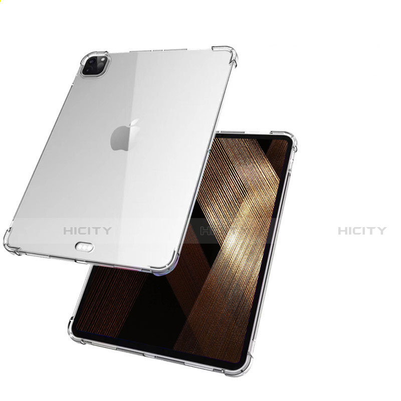 Custodia Silicone Trasparente Ultra Slim Morbida per Apple iPad Pro 12.9 (2021) Chiaro