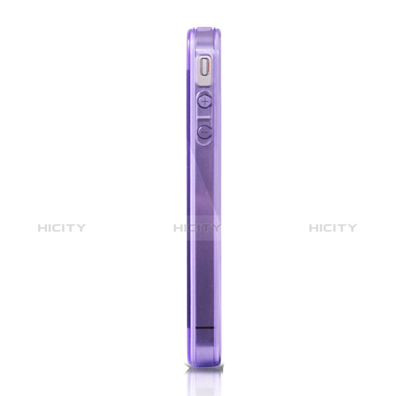 Custodia Silicone Trasparente Ultra Slim Morbida per Apple iPhone 4S Viola