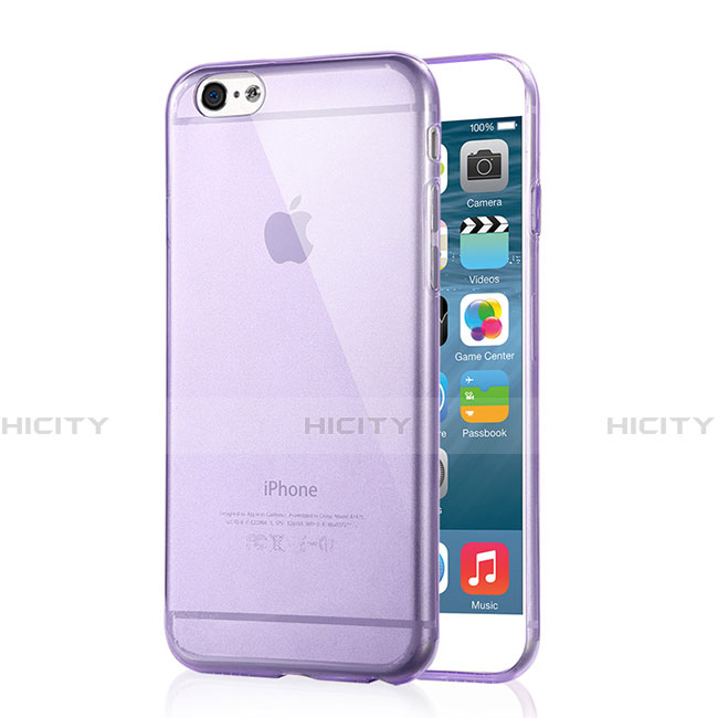 Custodia Silicone Trasparente Ultra Slim Morbida per Apple iPhone 6 Plus Viola