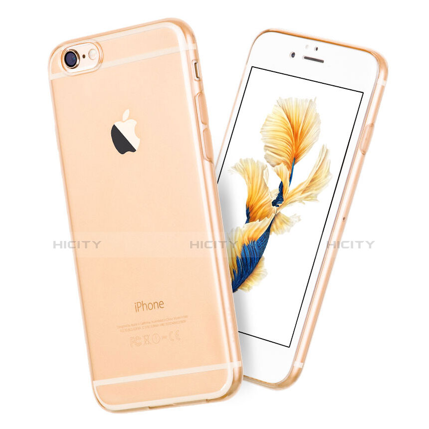 Custodia Silicone Trasparente Ultra Slim Morbida per Apple iPhone 6S Oro