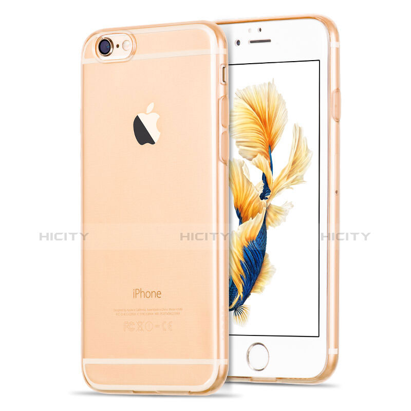 Custodia Silicone Trasparente Ultra Slim Morbida per Apple iPhone 6S Plus Oro