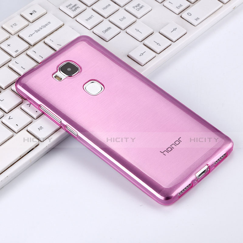 Custodia Silicone Trasparente Ultra Slim Morbida per Huawei GR5 Rosa