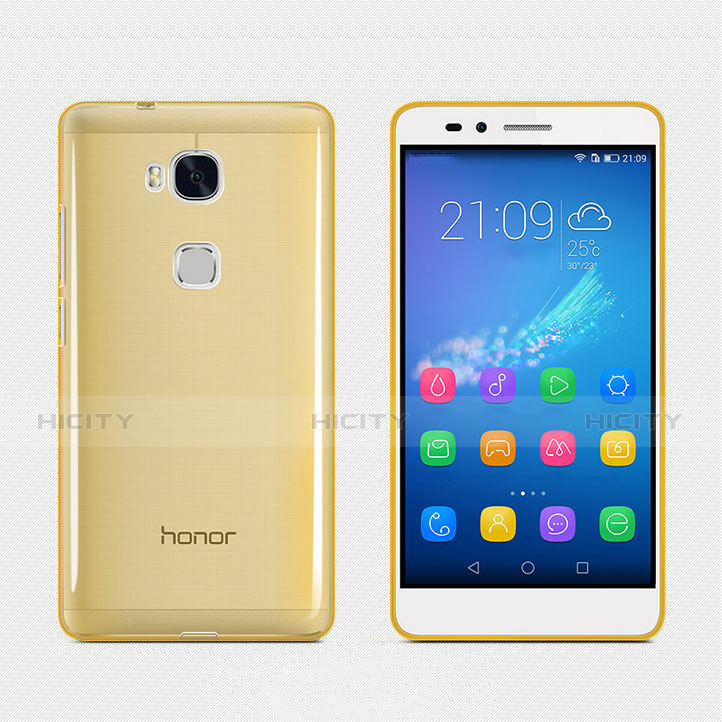 Custodia Silicone Trasparente Ultra Slim Morbida per Huawei Honor 5X Oro