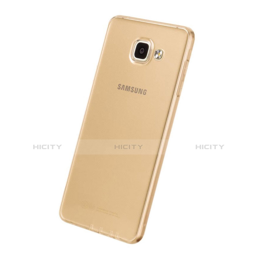 Custodia Silicone Trasparente Ultra Slim Morbida per Samsung Galaxy A7 (2016) A7100 Oro