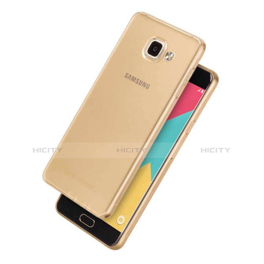 Custodia Silicone Trasparente Ultra Slim Morbida per Samsung Galaxy A7 (2016) A7100 Oro