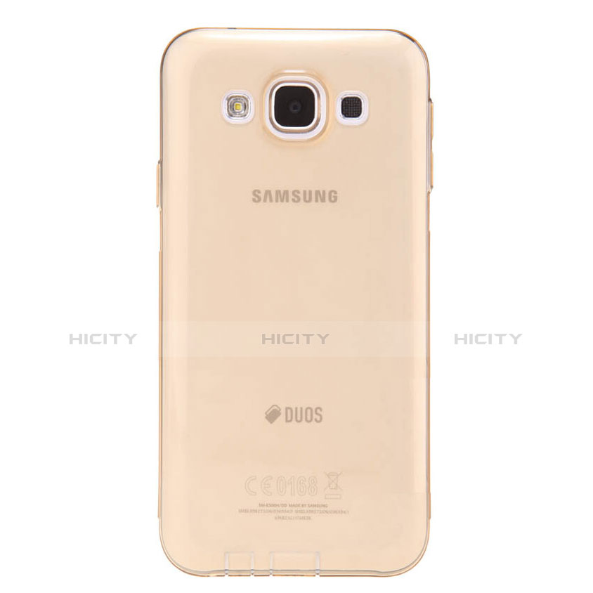 Custodia Silicone Trasparente Ultra Slim Morbida per Samsung Galaxy E5 SM-E500F E500H Oro