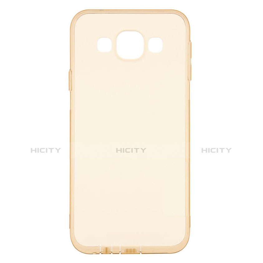 Custodia Silicone Trasparente Ultra Slim Morbida per Samsung Galaxy E5 SM-E500F E500H Oro