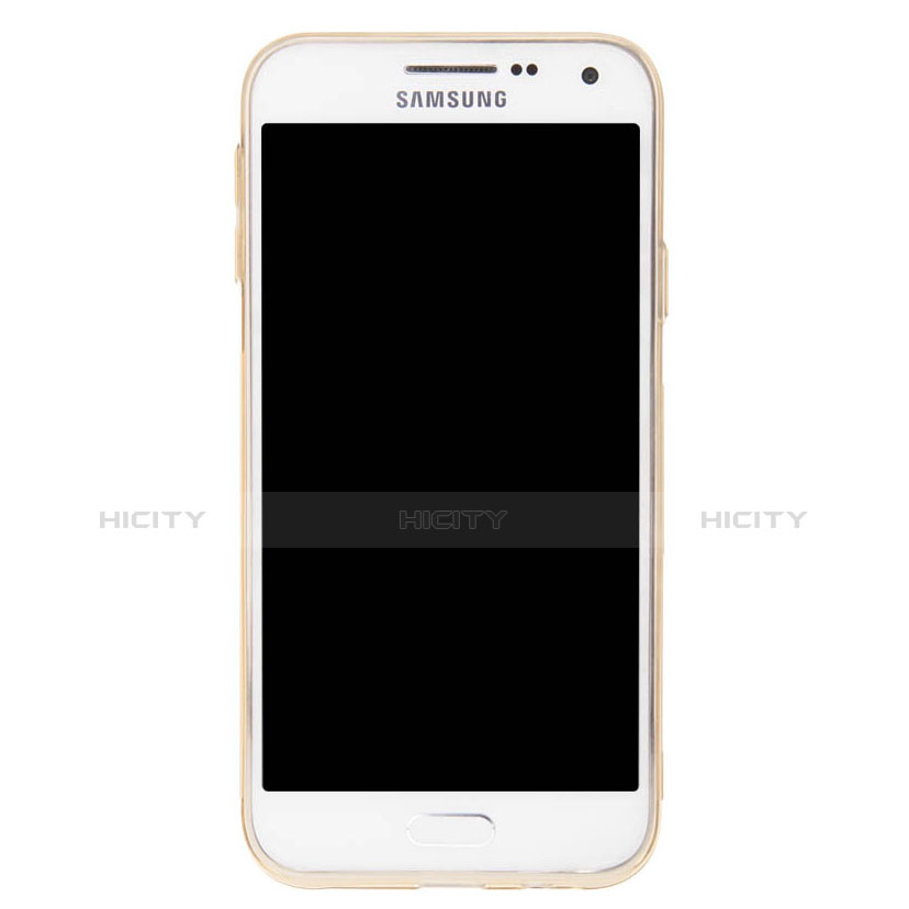 Custodia Silicone Trasparente Ultra Slim Morbida per Samsung Galaxy E5 SM-E500F E500H Oro