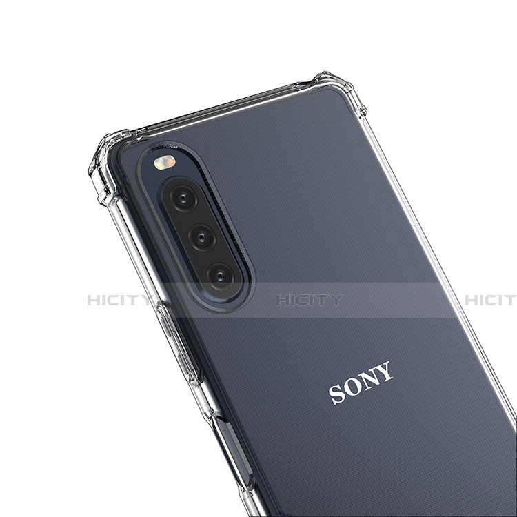 Custodia Silicone Trasparente Ultra Slim Morbida per Sony Xperia 10 II Chiaro