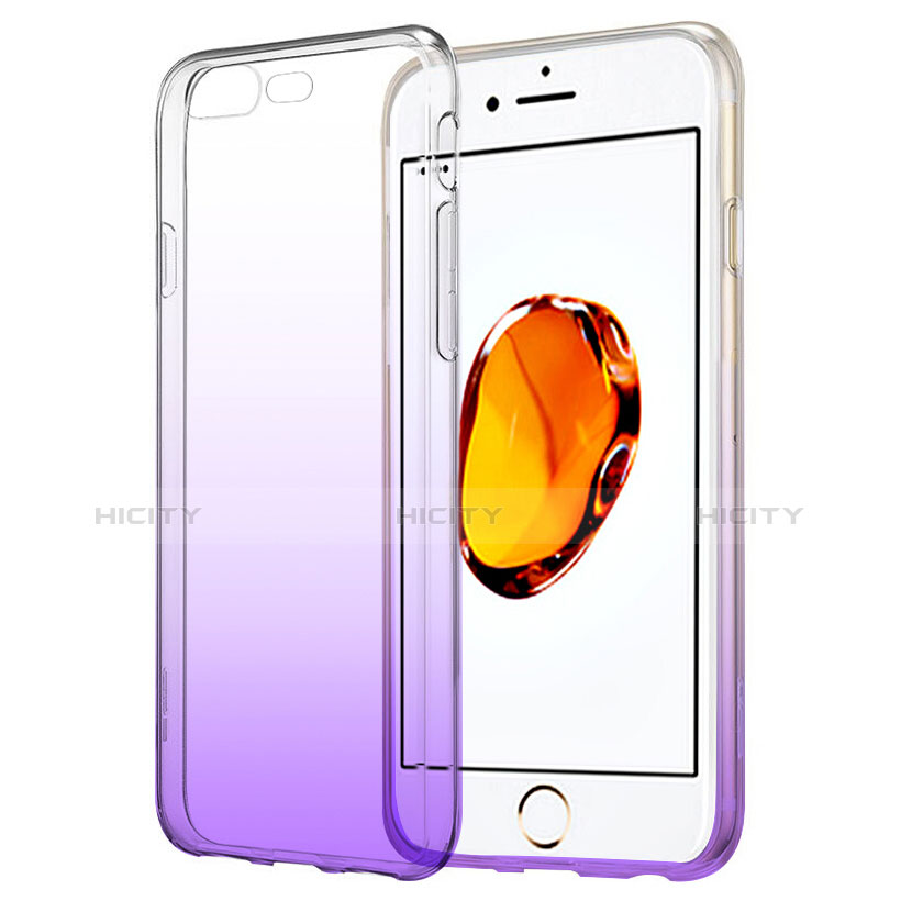 Custodia Silicone Trasparente Ultra Slim Morbida Sfumato per Apple iPhone 7 Plus Viola