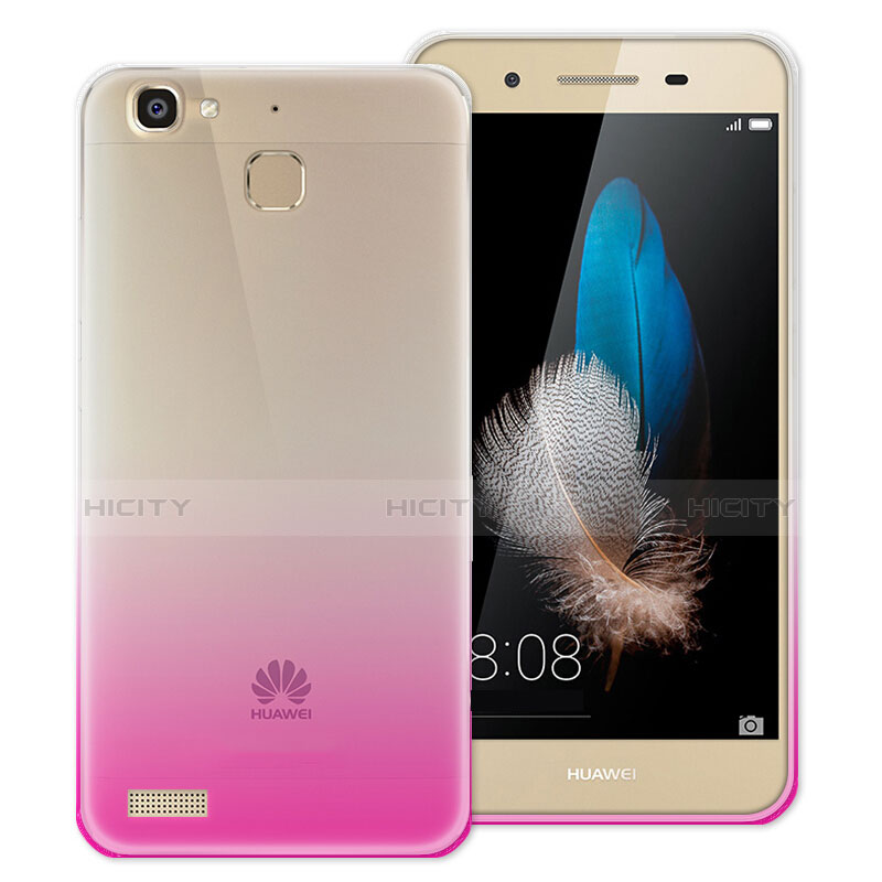 Custodia Silicone Trasparente Ultra Slim Morbida Sfumato per Huawei G8 Mini Rosa Caldo