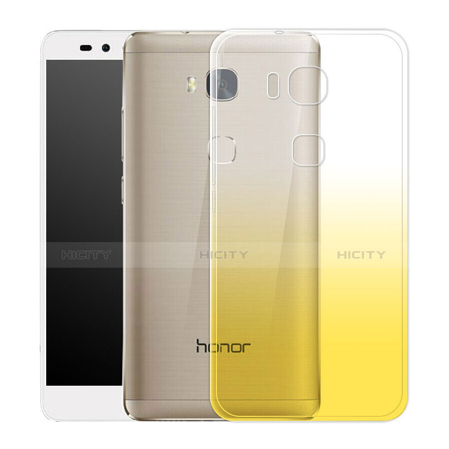 Custodia Silicone Trasparente Ultra Slim Morbida Sfumato per Huawei Honor 7 Lite Giallo