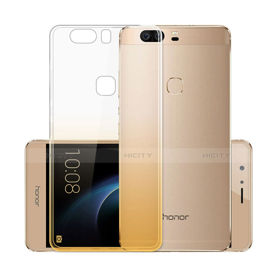 Custodia Silicone Trasparente Ultra Slim Morbida Sfumato per Huawei Honor V8 Giallo