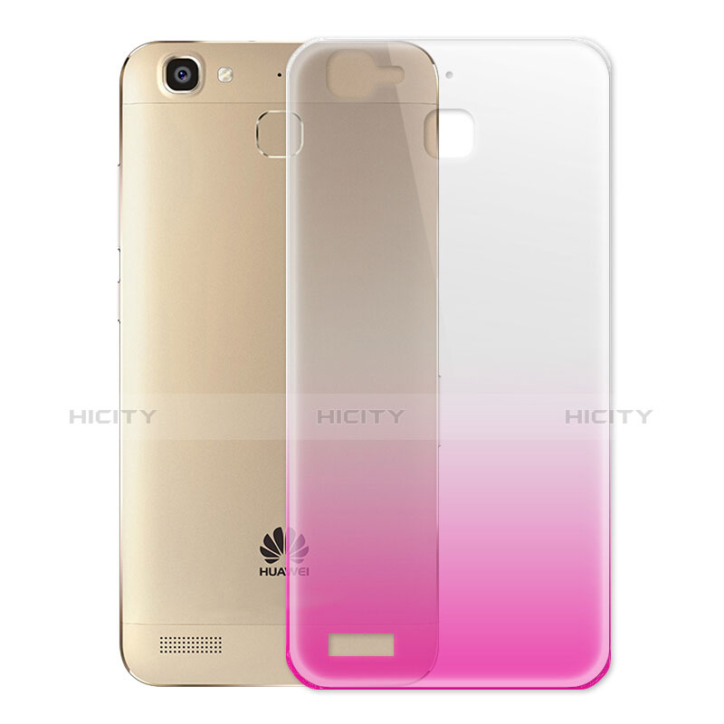 Custodia Silicone Trasparente Ultra Slim Morbida Sfumato per Huawei P8 Lite Smart Rosa Caldo