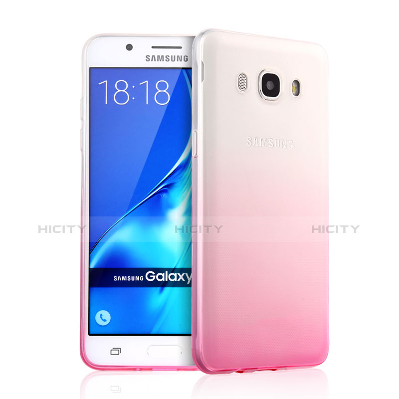 Custodia Silicone Trasparente Ultra Slim Morbida Sfumato per Samsung Galaxy J5 (2016) J510FN J5108 Rosa