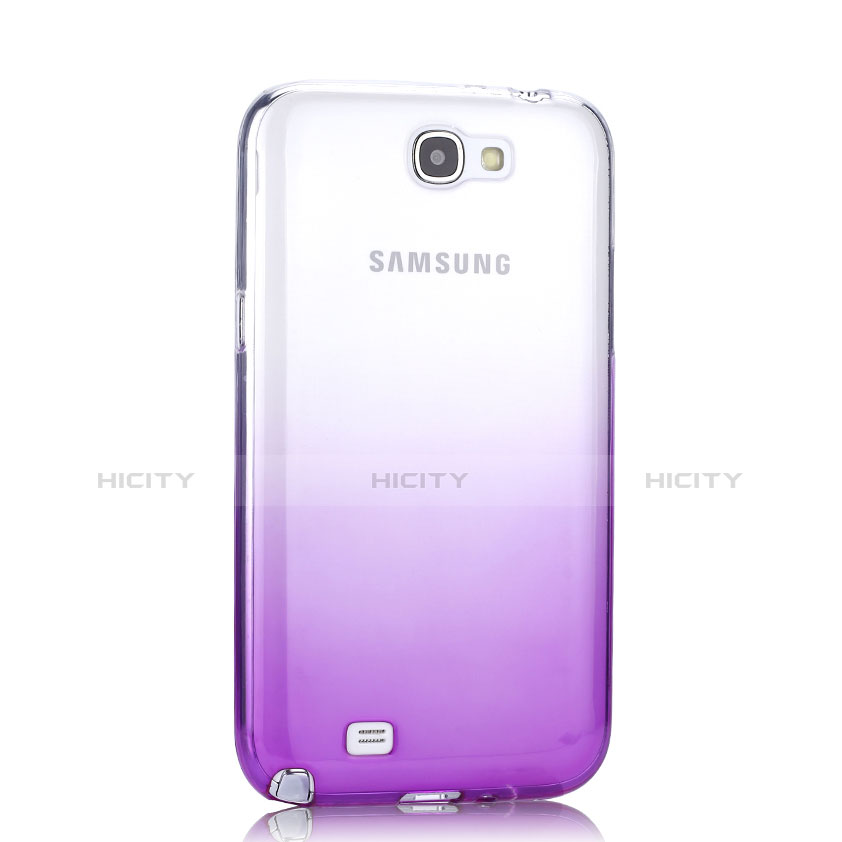 Custodia Silicone Trasparente Ultra Slim Morbida Sfumato per Samsung Galaxy Note 2 N7100 N7105 Viola