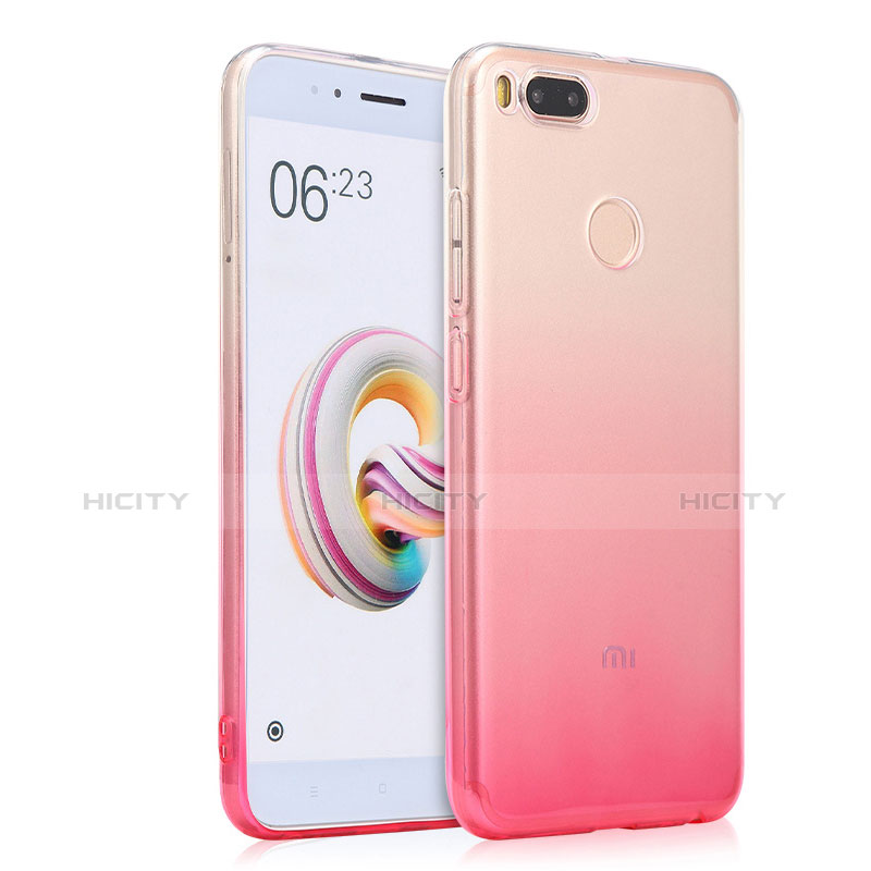 Custodia Silicone Trasparente Ultra Slim Morbida Sfumato per Xiaomi Mi A1 Rosa