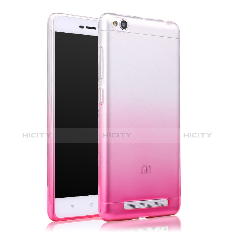 Custodia Silicone Trasparente Ultra Slim Morbida Sfumato per Xiaomi Redmi 3 Rosa