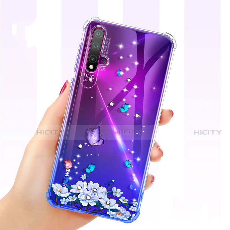 Custodia Silicone Trasparente Ultra Sottile Cover Fiori per Huawei Nova 5 Pro