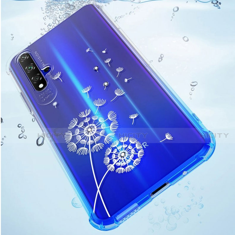 Custodia Silicone Trasparente Ultra Sottile Cover Fiori per Huawei Nova 5T