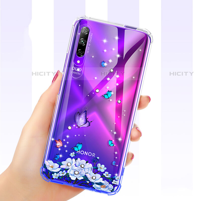 Custodia Silicone Trasparente Ultra Sottile Cover Fiori per Huawei P Smart Pro (2019)