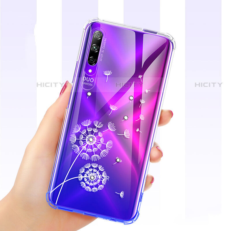 Custodia Silicone Trasparente Ultra Sottile Cover Fiori per Huawei Y9s