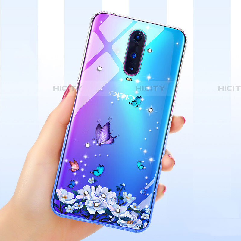 Custodia Silicone Trasparente Ultra Sottile Cover Fiori per Oppo RX17 Pro