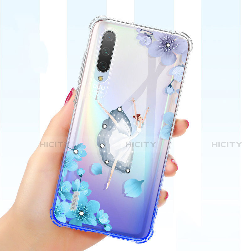 Custodia Silicone Trasparente Ultra Sottile Cover Fiori per Xiaomi Mi A3