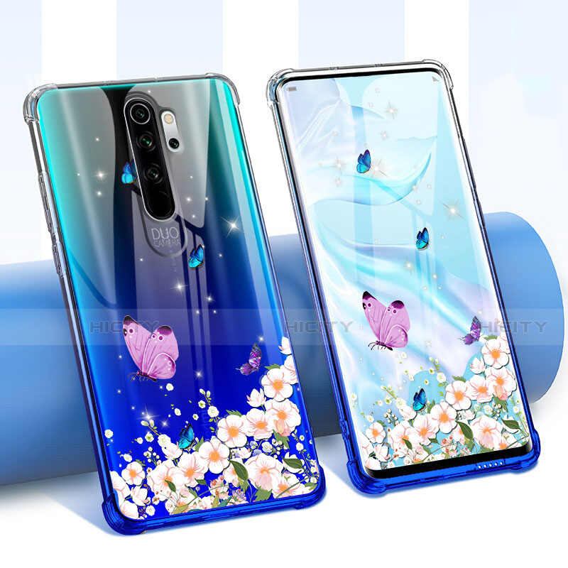 Custodia Silicone Trasparente Ultra Sottile Cover Fiori per Xiaomi Redmi Note 8 Pro