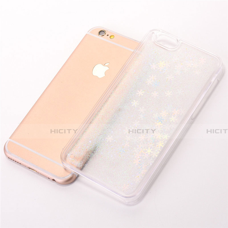 Custodia Silicone Trasparente Ultra Sottile Cover Fiori T01 per Apple iPhone 6S Plus