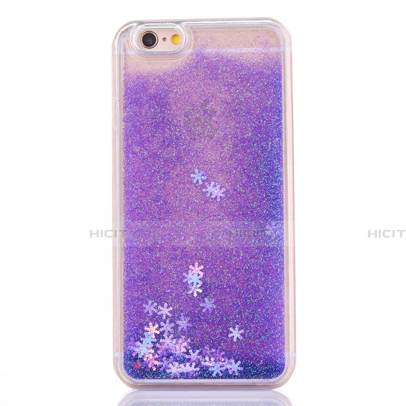 Custodia Silicone Trasparente Ultra Sottile Cover Fiori T01 per Apple iPhone 6S Viola