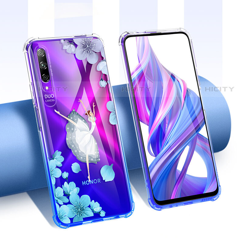 Custodia Silicone Trasparente Ultra Sottile Cover Fiori T01 per Huawei P Smart Pro (2019)