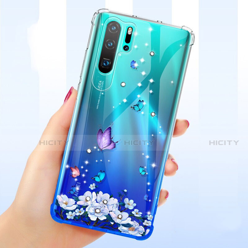 Custodia Silicone Trasparente Ultra Sottile Cover Fiori T01 per Huawei P30 Pro New Edition Multicolore