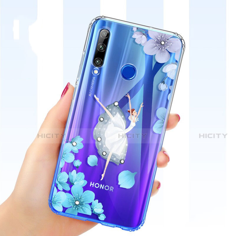 Custodia Silicone Trasparente Ultra Sottile Cover Fiori T03 per Huawei Honor 20 Lite