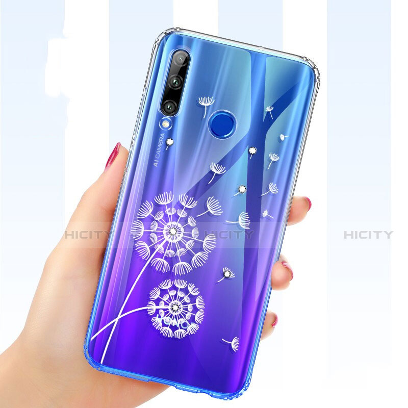 Custodia Silicone Trasparente Ultra Sottile Cover Fiori T03 per Huawei Honor 20 Lite