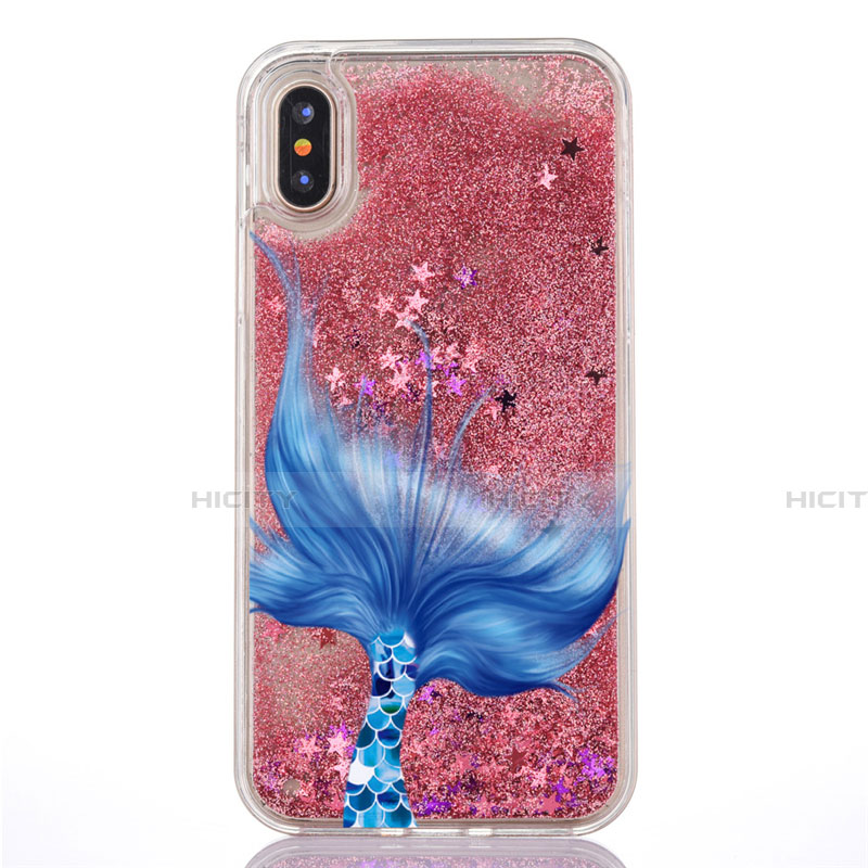 Custodia Silicone Trasparente Ultra Sottile Cover Fiori T04 per Apple iPhone X Multicolore